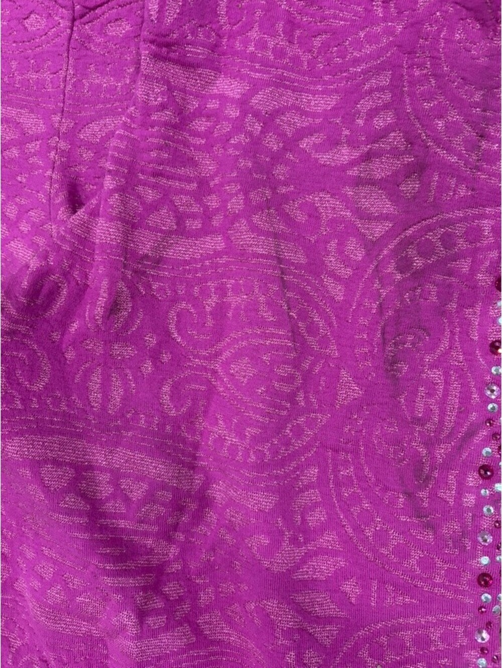 Purple Paisley Patterned Set with Rhinestone Detailing - Picture 11 of 15